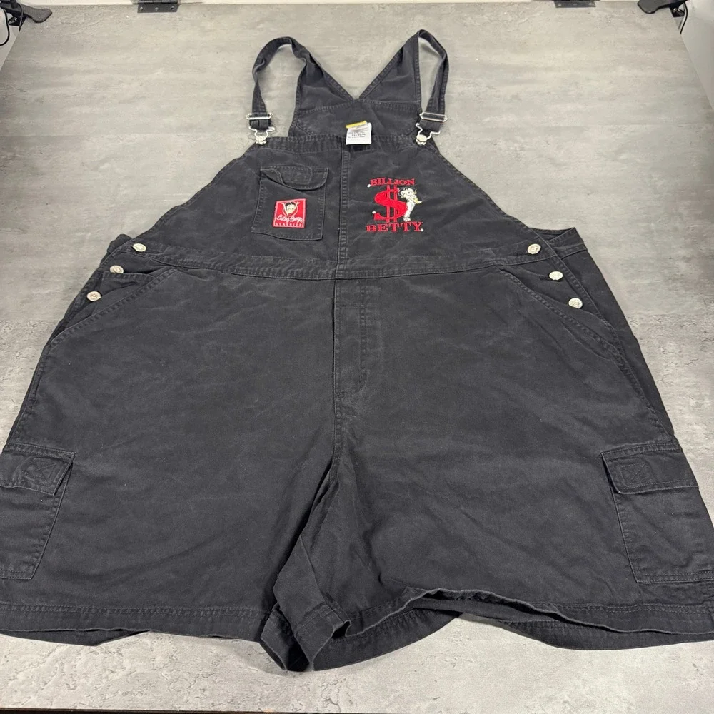 Freeze Betty Boop Shortalls Women 26/28W Black Billion Dollar Betty Vintage 2002